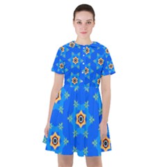 Pattern Backgrounds Blue Star Sailor Dress by HermanTelo