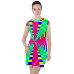 Maze Rainbow Vortex Drawstring Hooded Dress by HermanTelo