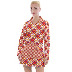 Hexagon Polygon Colorful Prismatic Women s Long Sleeve Casual Dress by HermanTelo