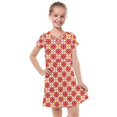 Hexagon Polygon Colorful Prismatic Kids  Cross Web Dress by HermanTelo