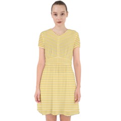 Gingham Plaid Fabric Pattern Yellow Adorable In Chiffon Dress by HermanTelo