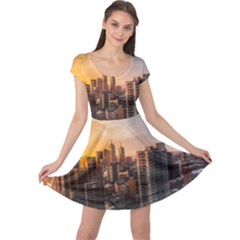 View Of High Rise Buildings During Day Time Cap Sleeve Dress by Pakrebo