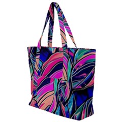 Tropical Leaves Resize 2000x2000 Same A3580b Zip Up Canvas Bag by Sobalvarro