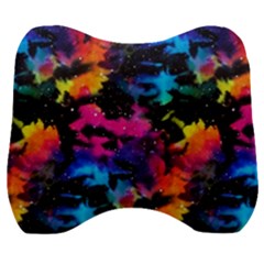 Tie Dye Rainbow Galaxy Velour Head Support Cushion by KirstenStar