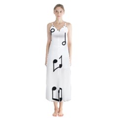 Piano Notes Music Button Up Chiffon Maxi Dress by HermanTelo