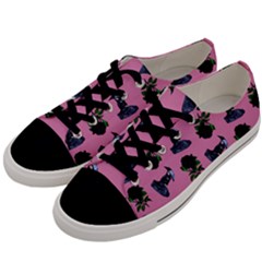 Gothic Girl Rose Light Pink Pattern Men s Low Top Canvas Sneakers by snowwhitegirl