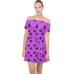 Purple Eyes Off Shoulder Chiffon Dress by snowwhitegirl