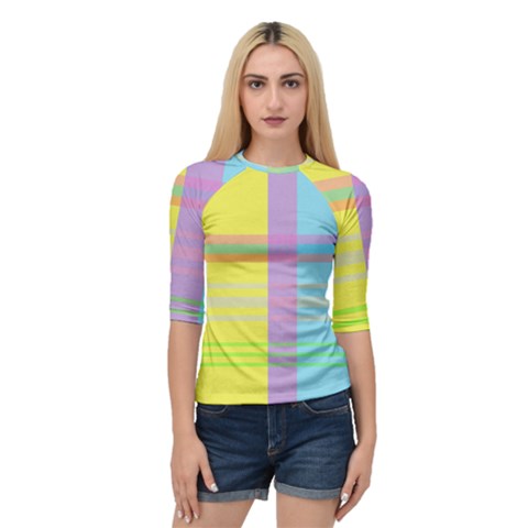 Easter Background Easter Plaid Quarter Sleeve Raglan Tee by Simbadda