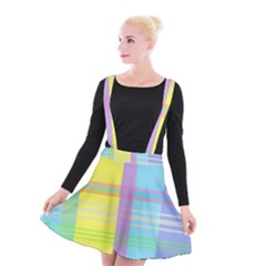 Easter Background Easter Plaid Suspender Skater Skirt by Simbadda