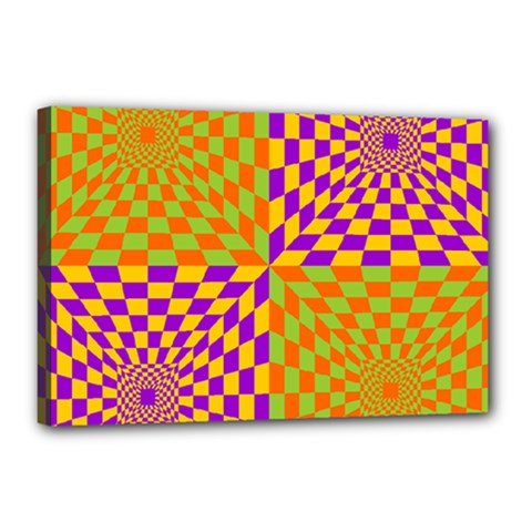 Pop Art Orange Background Canvas 18  X 12  (stretched) by Simbadda