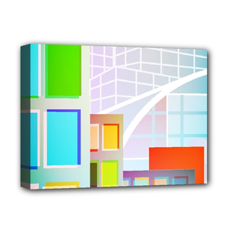 City Modern Business Skyscrapers Deluxe Canvas 16  X 12  (stretched)  by Simbadda