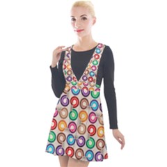 Seamless Pattern Background Abstract Plunge Pinafore Velour Dress by Simbadda