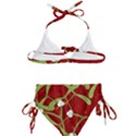 Mistletoe Christmas Texture Advent Kids  Classic Bikini Set View2