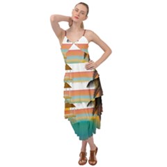 Sunset Beach Beach Palm Ocean Layered Bottom Dress by Simbadda