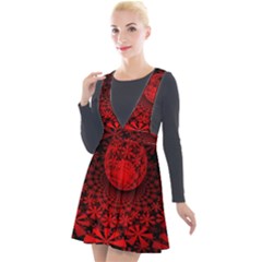 Fractals Fantasy Image Art Plunge Pinafore Velour Dress by Simbadda