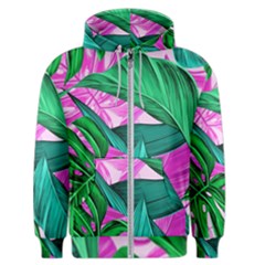 Tropical Greens Monstera Summer Men s Zipper Hoodie by Simbadda