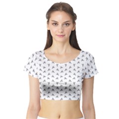 Cycling Motif Design Pattern Short Sleeve Crop Top by dflcprintsclothing