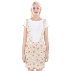 Pink Flowers Pattern Spring Nature Braces Suspender Skirt by TeesDeck