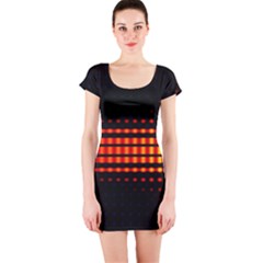 Signal Background Pattern Light Short Sleeve Bodycon Dress by Sudhe