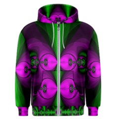 Abstract Artwork Fractal Background Green Purple Men s Zipper Hoodie by Sudhe