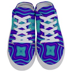 Abstract Artwork Fractal Background Blue Half Slippers by Sudhe