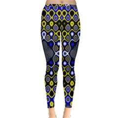 Digital Art Background Yellow Blue Inside Out Leggings by Sudhe