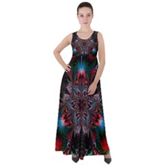 Abstract Flower Artwork Art Empire Waist Velour Maxi Dress by Sudhe