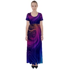 Abstract Pattern Art High Waist Short Sleeve Maxi Dress by Sudhe