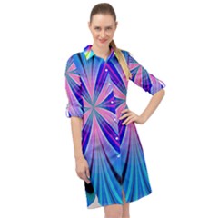 Abstract Art Design Digital Art Long Sleeve Mini Shirt Dress by Pakrebo