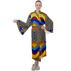 Abstract Art Artwork Digital Art Maxi Tie Front Velour Kimono by Pakrebo