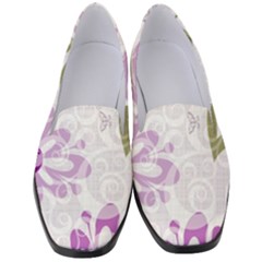 Beautiful Purple Flower Butterflies Pattern Women s Classic Loafer Heels by fashionpod