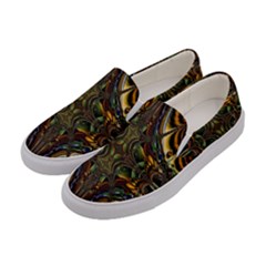 Abstract Art Artwork Fractal Pattern Women s Canvas Slip Ons by Pakrebo