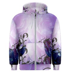 Elegant Floral Design Men s Zipper Hoodie by FantasyWorld7