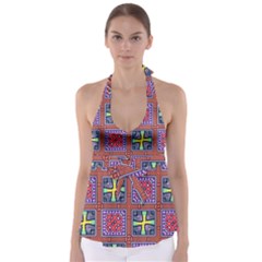 Shapes In Squares Pattern                           Babydoll Tankini Top by LalyLauraFLM