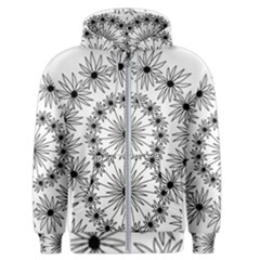 Flowers Mandala Hand Drawing Men s Zipper Hoodie by Wegoenart