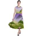 Digital Art Painting Landscape Round Neck Boho Dress View1