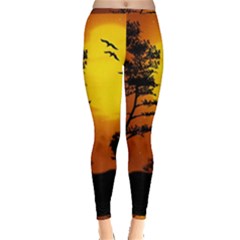 Digital Art Landscape Trees Artwork Inside Out Leggings by Wegoenart