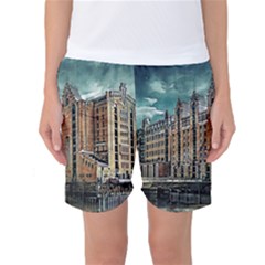 Architecture City Building Travel Women s Basketball Shorts by Wegoenart