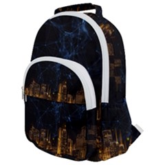 Architecture Buildings City Rounded Multi Pocket Backpack by Wegoenart