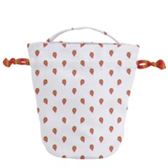 Cartoon Style Strawberry Pattern Drawstring Bucket Bag by dflcprintsclothing