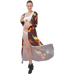 Fire Type Maxi Chiffon Beach Wrap by Mezalola