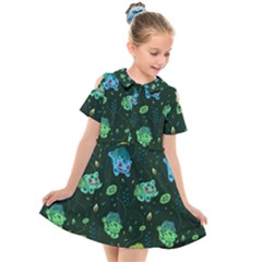 Grass Love Kids  Short Sleeve Shirt Dress by Mezalola