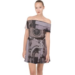 Cathedral Off Shoulder Chiffon Dress by snowwhitegirl