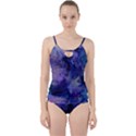Blue purple ink                       Cut Out Top Tankini Set View1