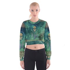 Dreamcatcher With Skull Cropped Sweatshirt by FantasyWorld7