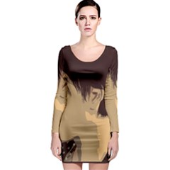 Punk Face Long Sleeve Bodycon Dress by snowwhitegirl