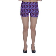 Lazy Cat Floral Pattern Lilac Polka Skinny Shorts by snowwhitegirl