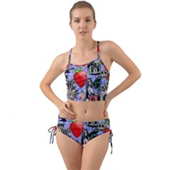 Vintage Girls Floral Collage Mini Tank Bikini Set by snowwhitegirl