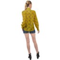 Zodiac Bat Pink Yellow High Neck Long Sleeve Chiffon Top View2