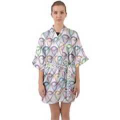 Valentine Hearts Quarter Sleeve Kimono Robe by HermanTelo